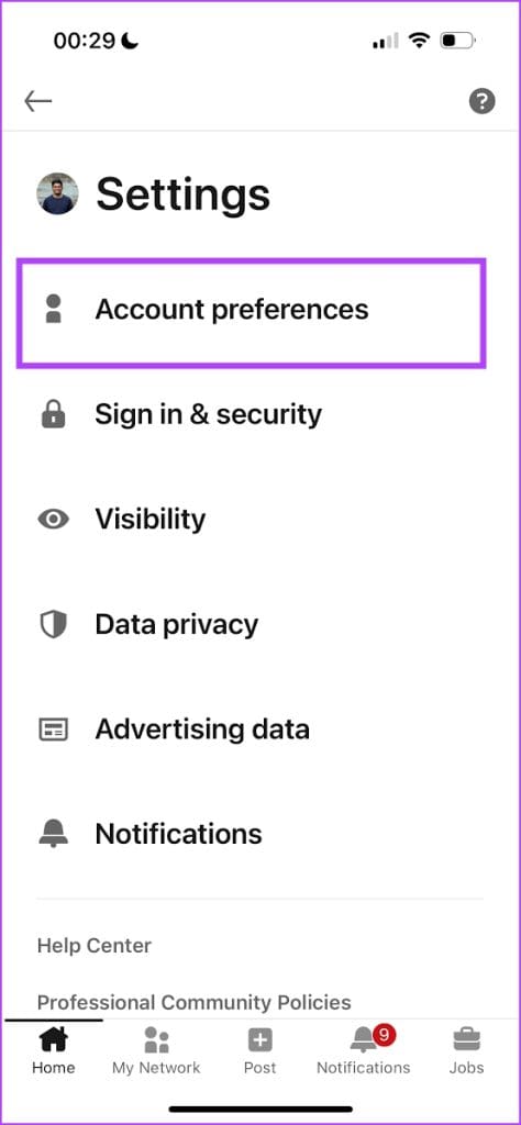 Account Preferences