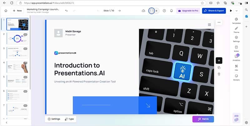 Best Copilot AI Alternatives for MS Office for PowerPoint — Presentations.AI 4