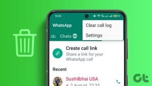 Delete WhatsApp Call History