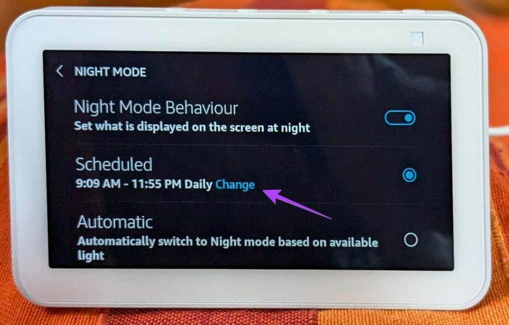 Echo Show enable night mode