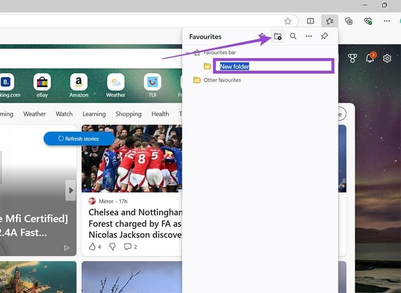 How to Create Favorites Folders in Microsoft Edge on Desktop 3