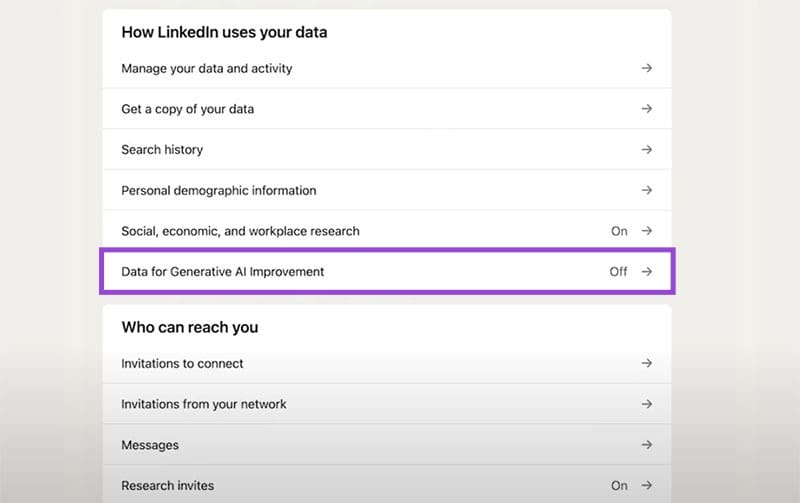 How to Stop LinkedIn from Training AI on Your Data on Desktop 3