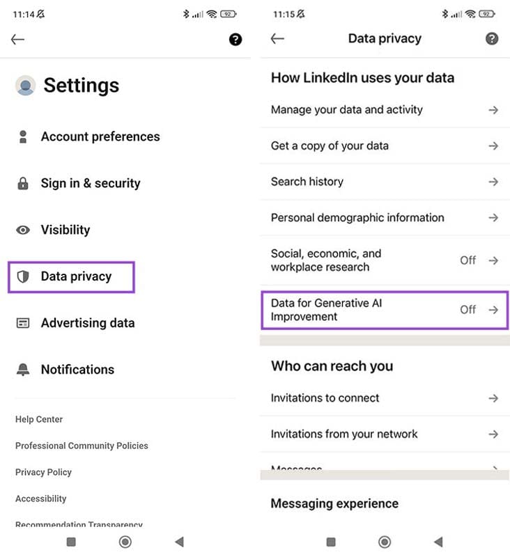 How to Stop LinkedIn from Training AI on Your Data on Mobile 4