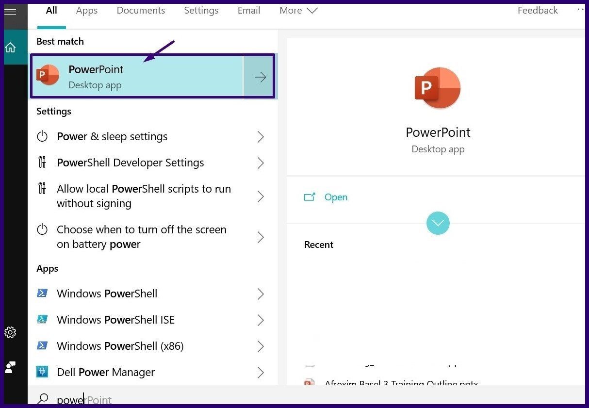 Microsoft powerpoint icons step 1