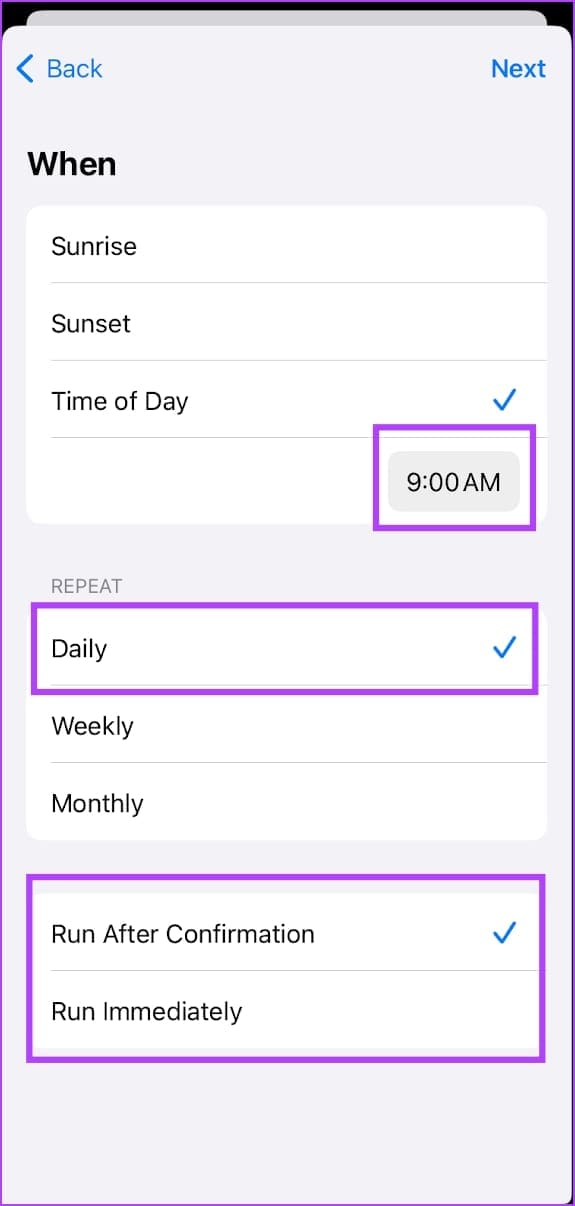 Select Automation Conditions