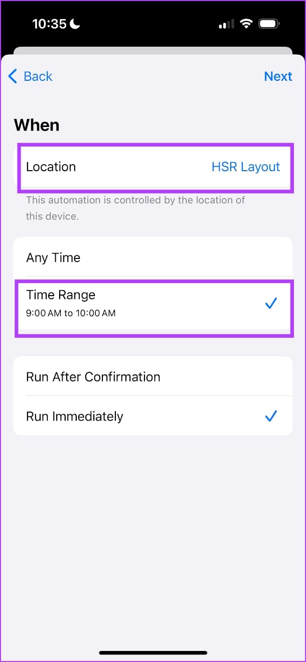 Select Location and Time Range