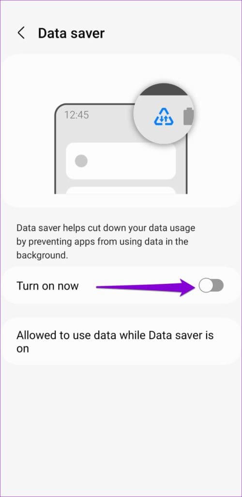 Turn Off Data Saver on Android