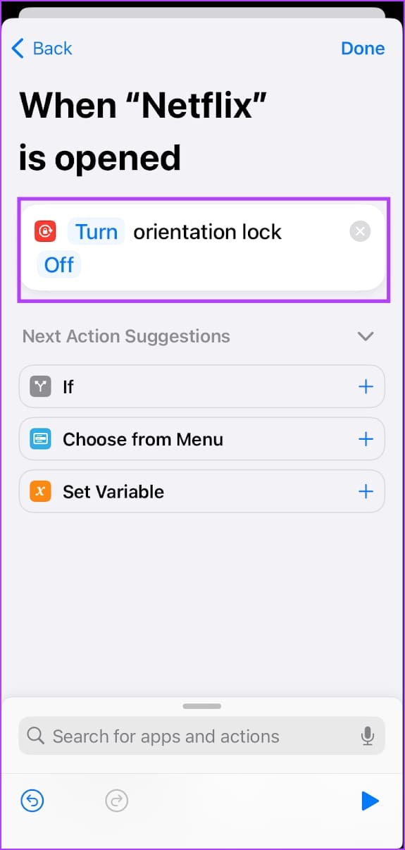 Turn Orientation Off