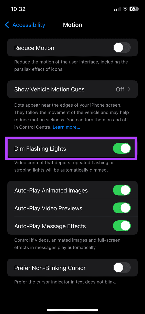 13 disable dim flashing lights