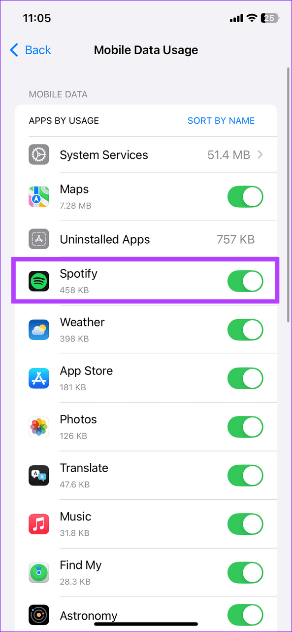 26 turn off mobile data for spotify