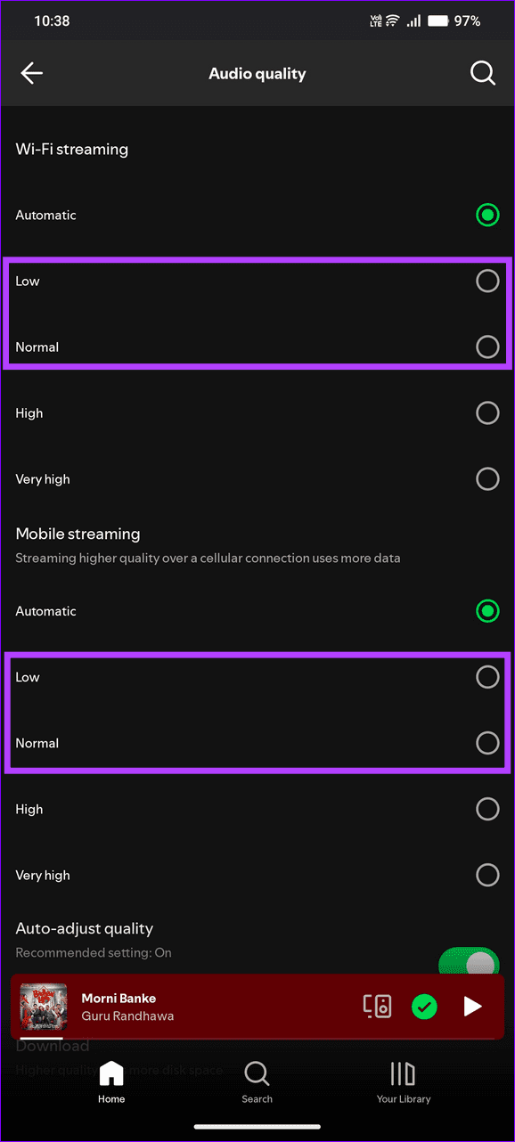 8 lower audio quality