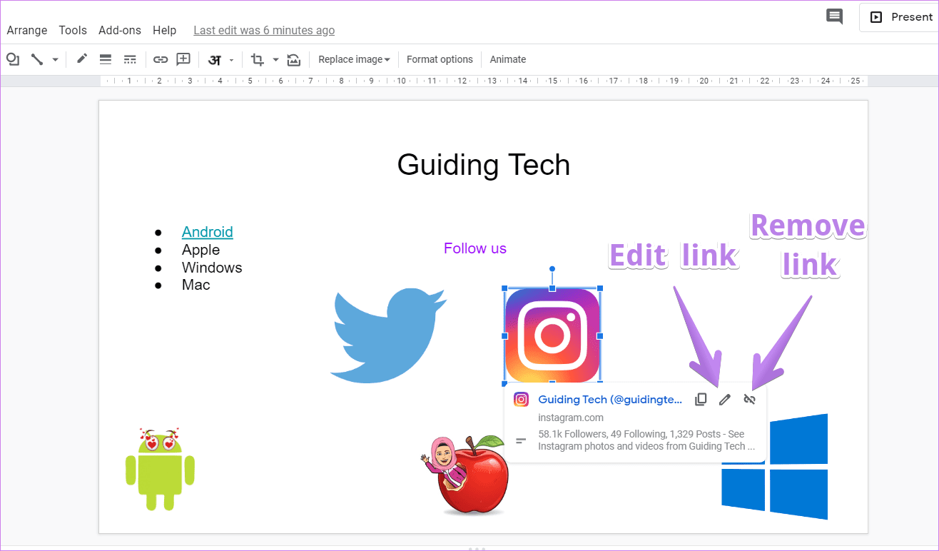 Add links to google slides 14