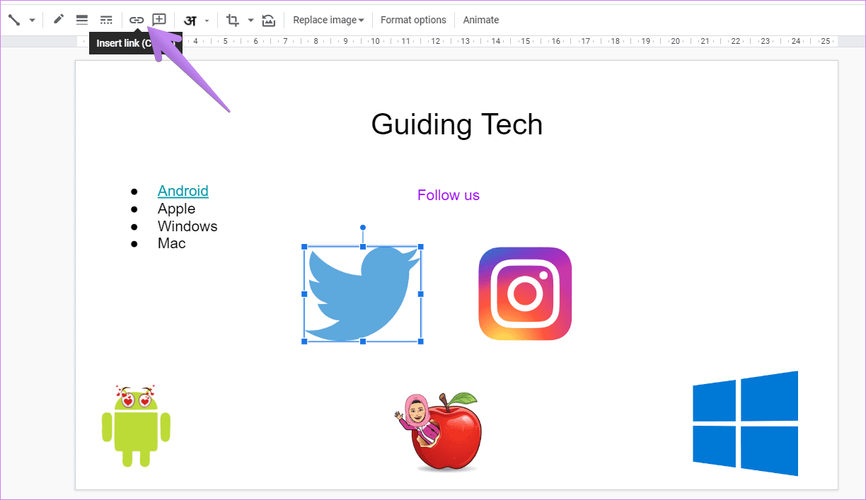 Add links to google slides 22