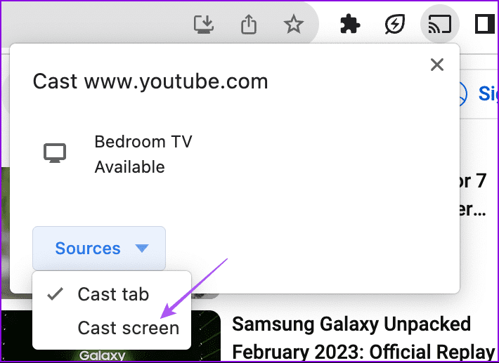 cast macbook screen using chrome