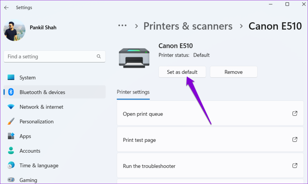 Change Default Printer on Windows 11