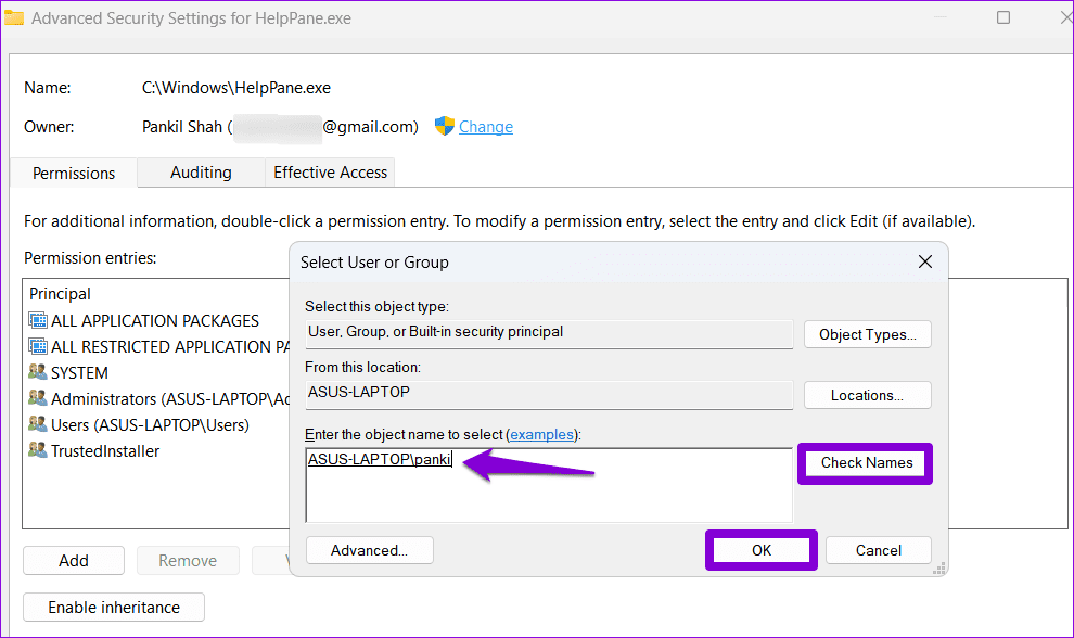 Change HelpPane Ownership on Windows