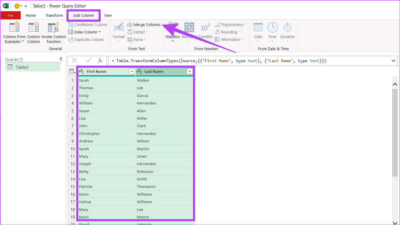  Merge Columns option