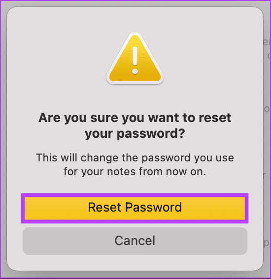 Click on Reset Password