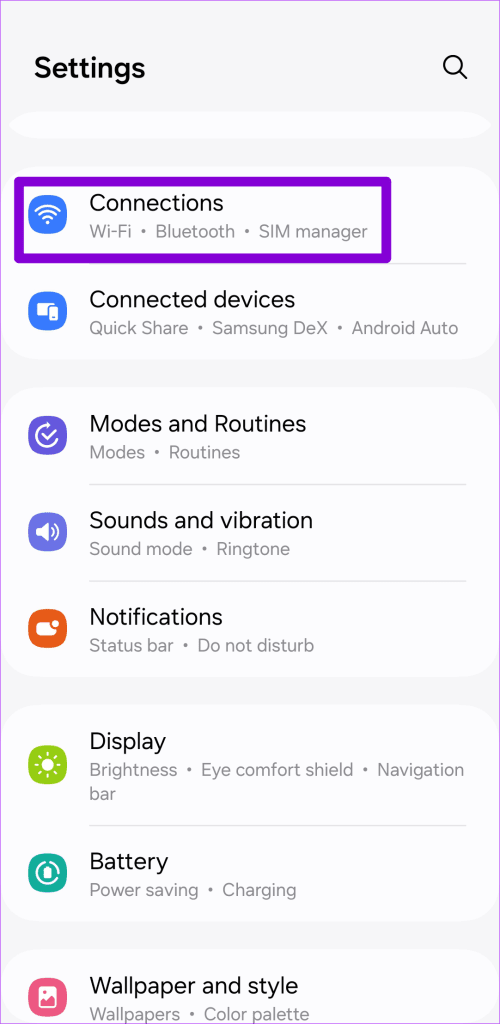 Connections on Android 4