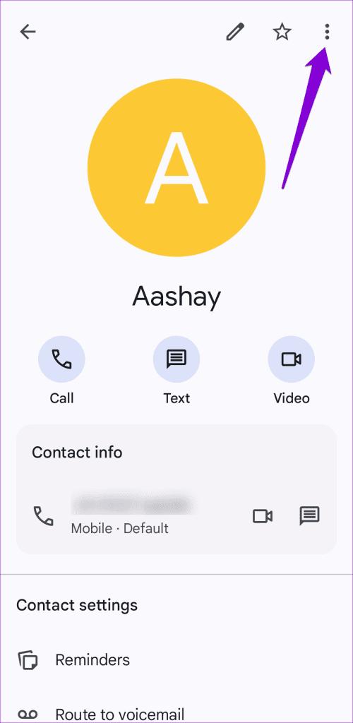 Contact on Android Phone