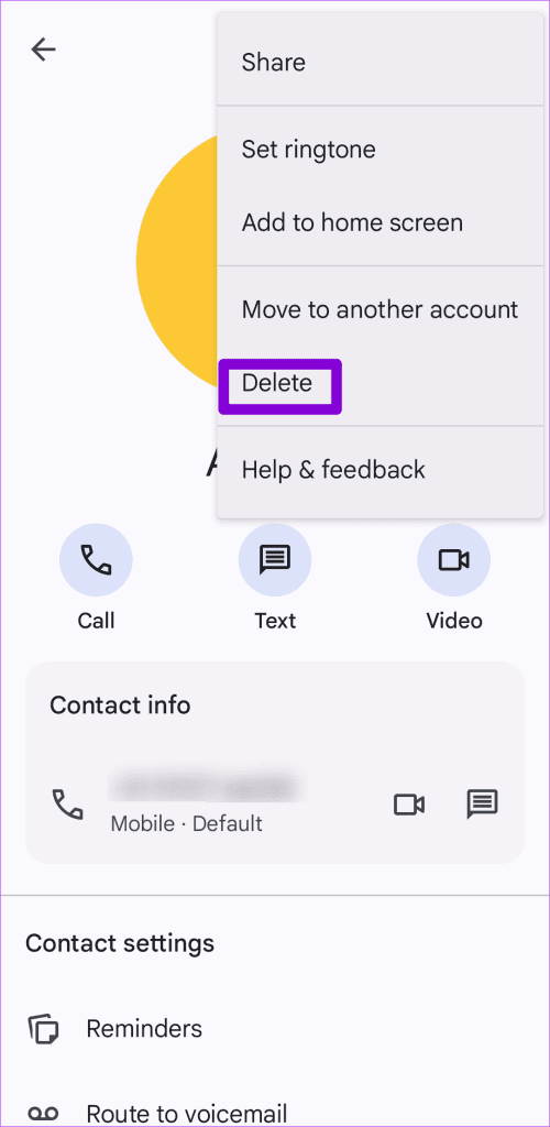 Delete Contact From Android