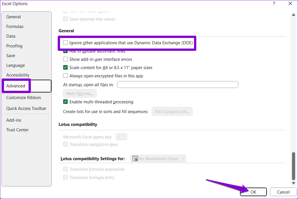 Disable DDE Function in Excel