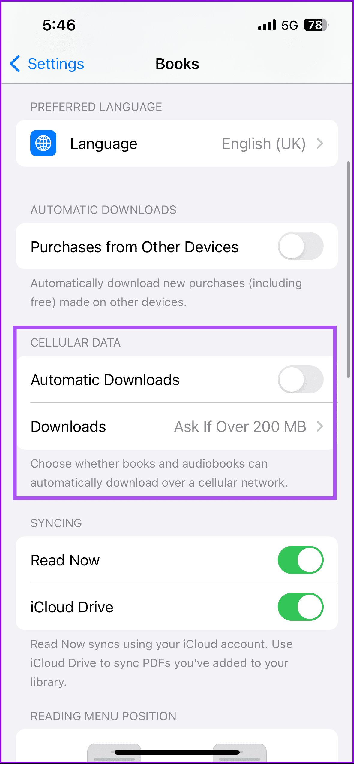 enable automatic downloads books iphone