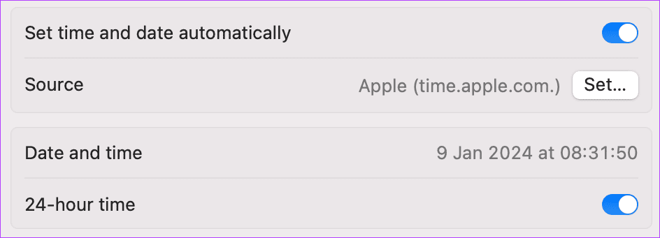 Set Date and Time Manually