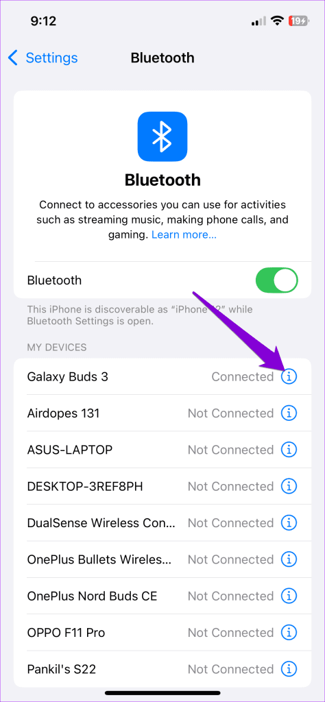 Galaxy Buds 3 Settings on iPhone