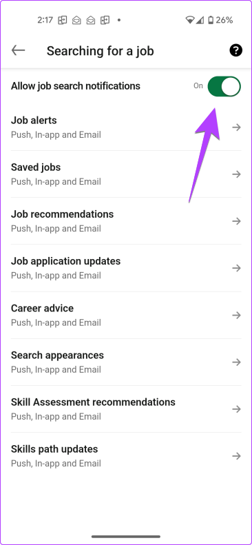 Linkedin Phone App Settings Job Alerts