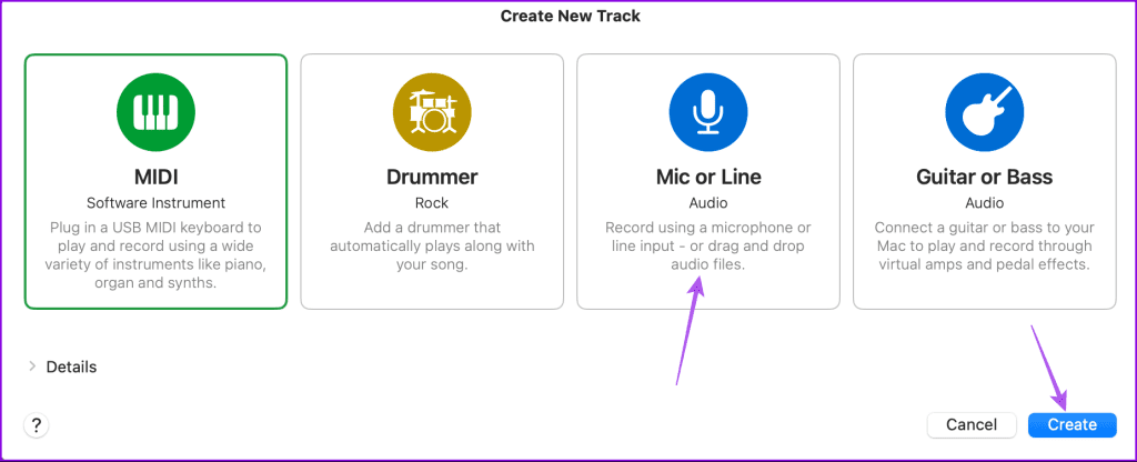 mic or line garageband mac