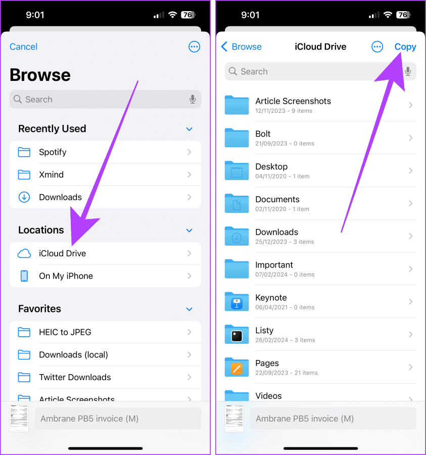 Move File to iCloud Drive