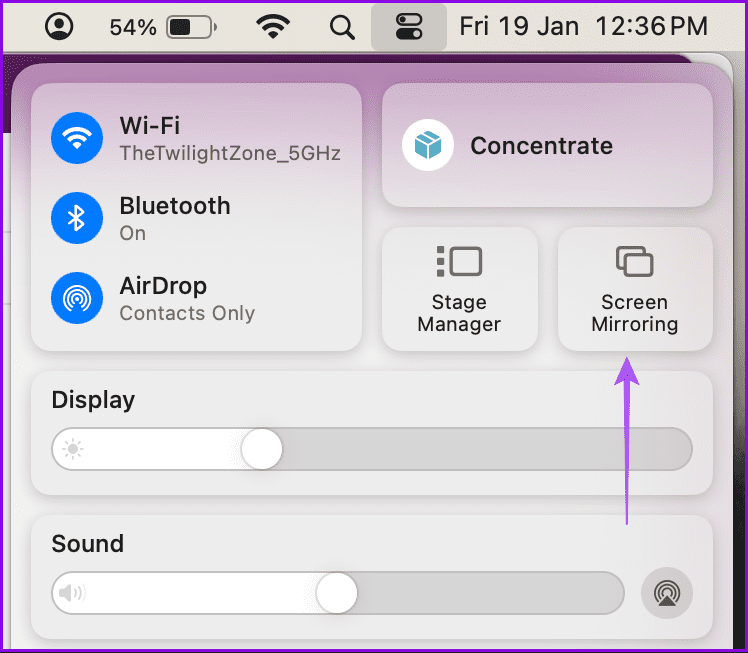 screen mirroring control center mac