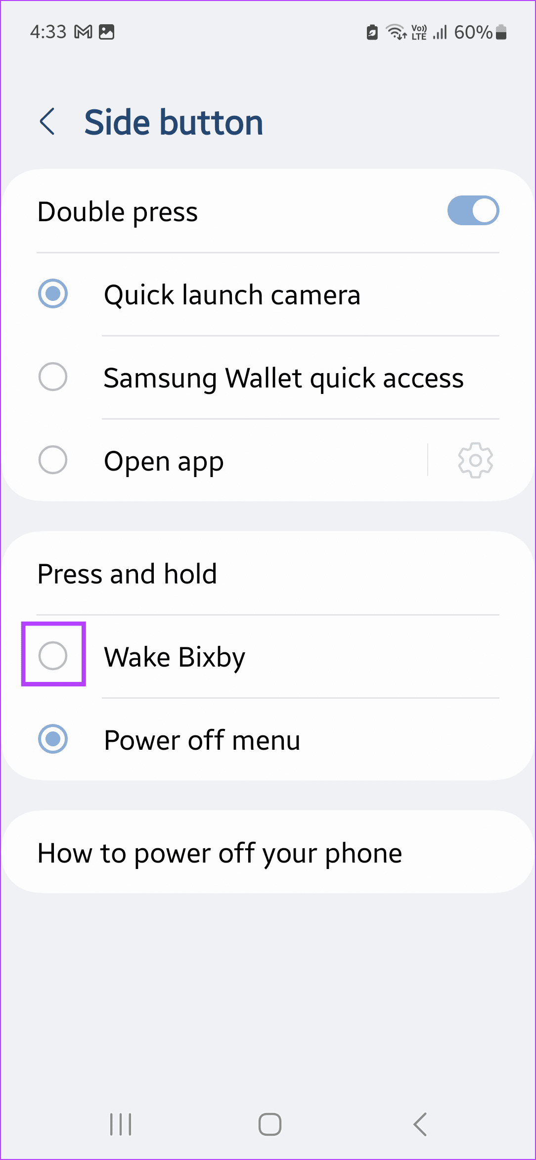 Select Wake Bixby 1