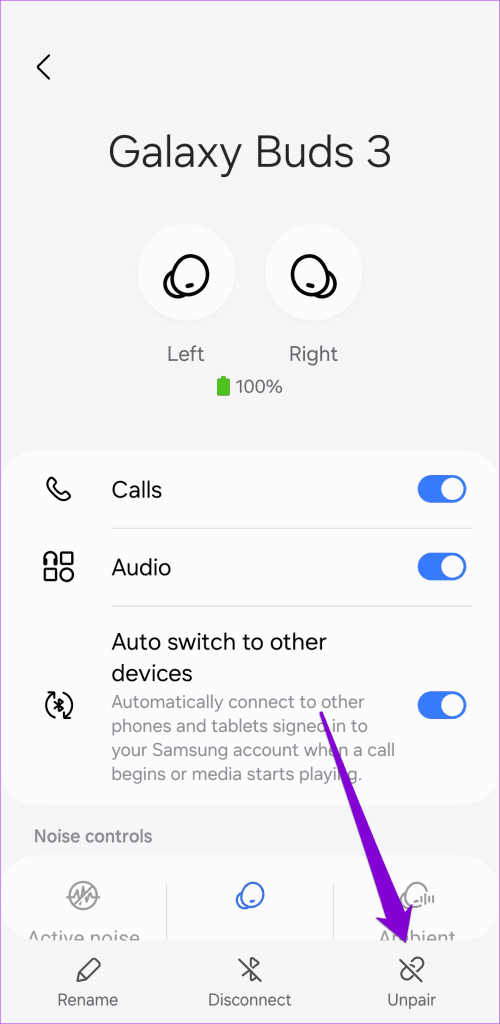 Unpair Galaxy Buds 3 From Android